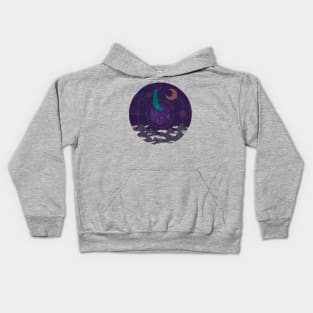 It appeared in the night sky, and it made the wind sharp Kids Hoodie